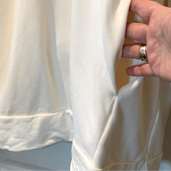 Women’s French Terry Longsleeve Pullover V-neck Hoodie Cream XXL - Picture 7 of 10